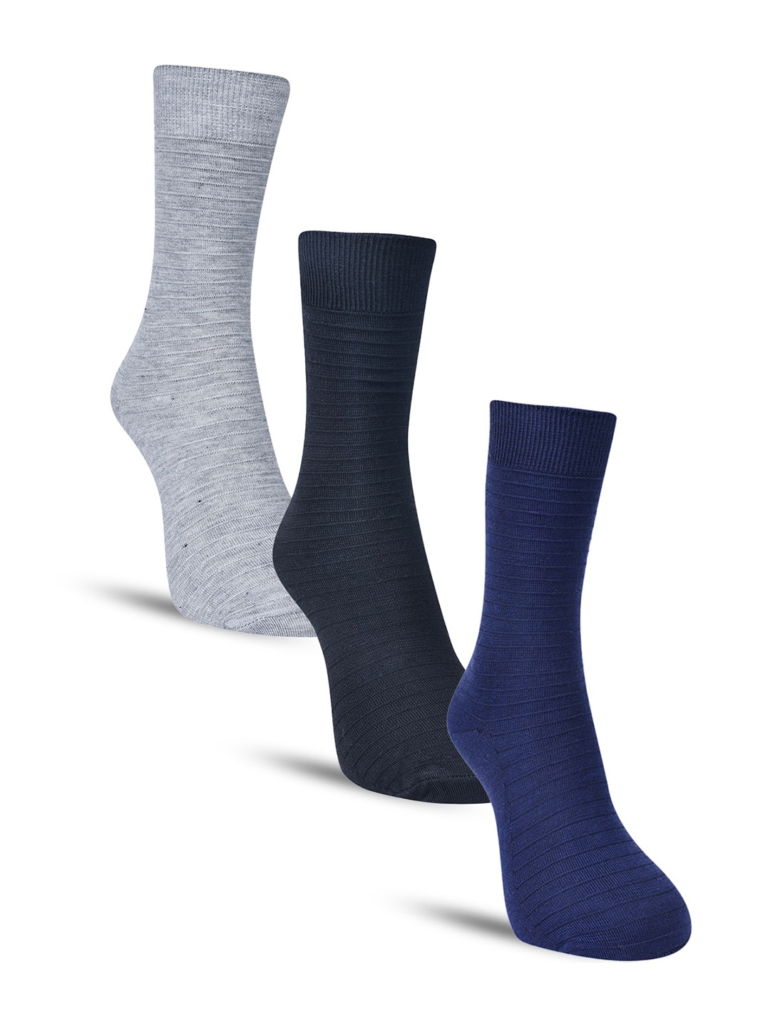 

Dollar Socks Men Pack of 3 Cotton Calf-Length Socks, Grey