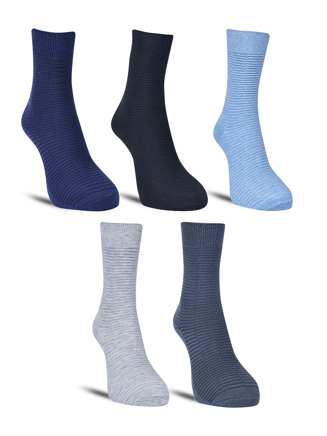 

Dollar Socks Men Pack of 5 Cotton Calf-Length Socks, Grey