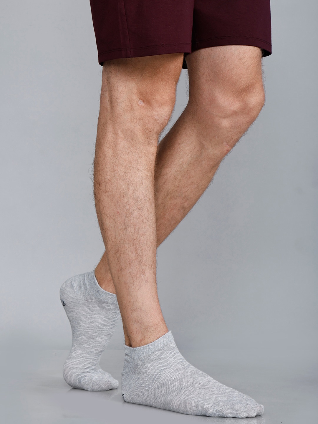 

Dollar Socks Men Pack Of 3 Patterned Cotton Ankle-Length Socks, Grey