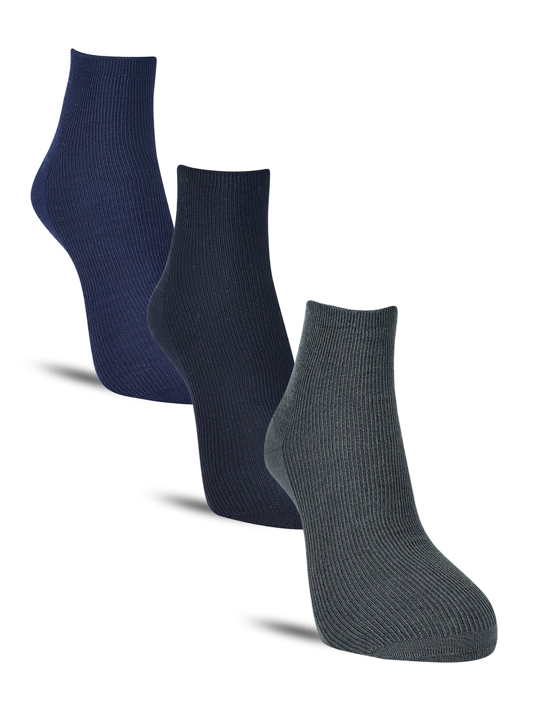 

Dollar Socks Men Pack Of 3 Cotton Ankle-Length Cotton Socks, Navy blue