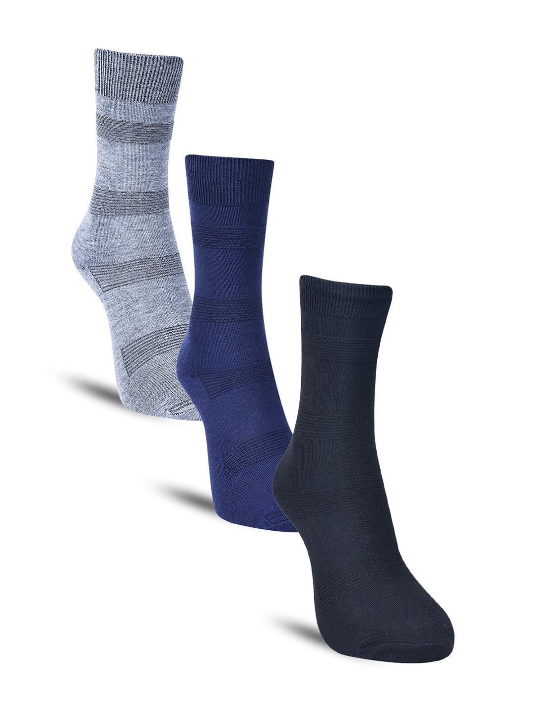 

Dollar Socks Men Pack Of 3 Cotton Calf-Length Socks, Grey