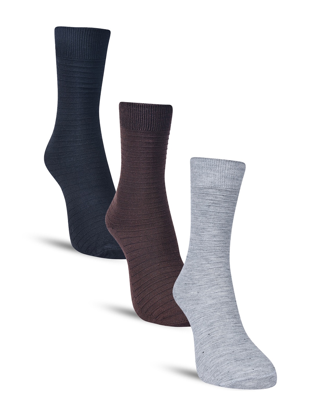 

Dollar Socks Men Pack Of 3 Calf-Length Cotton Socks, Brown