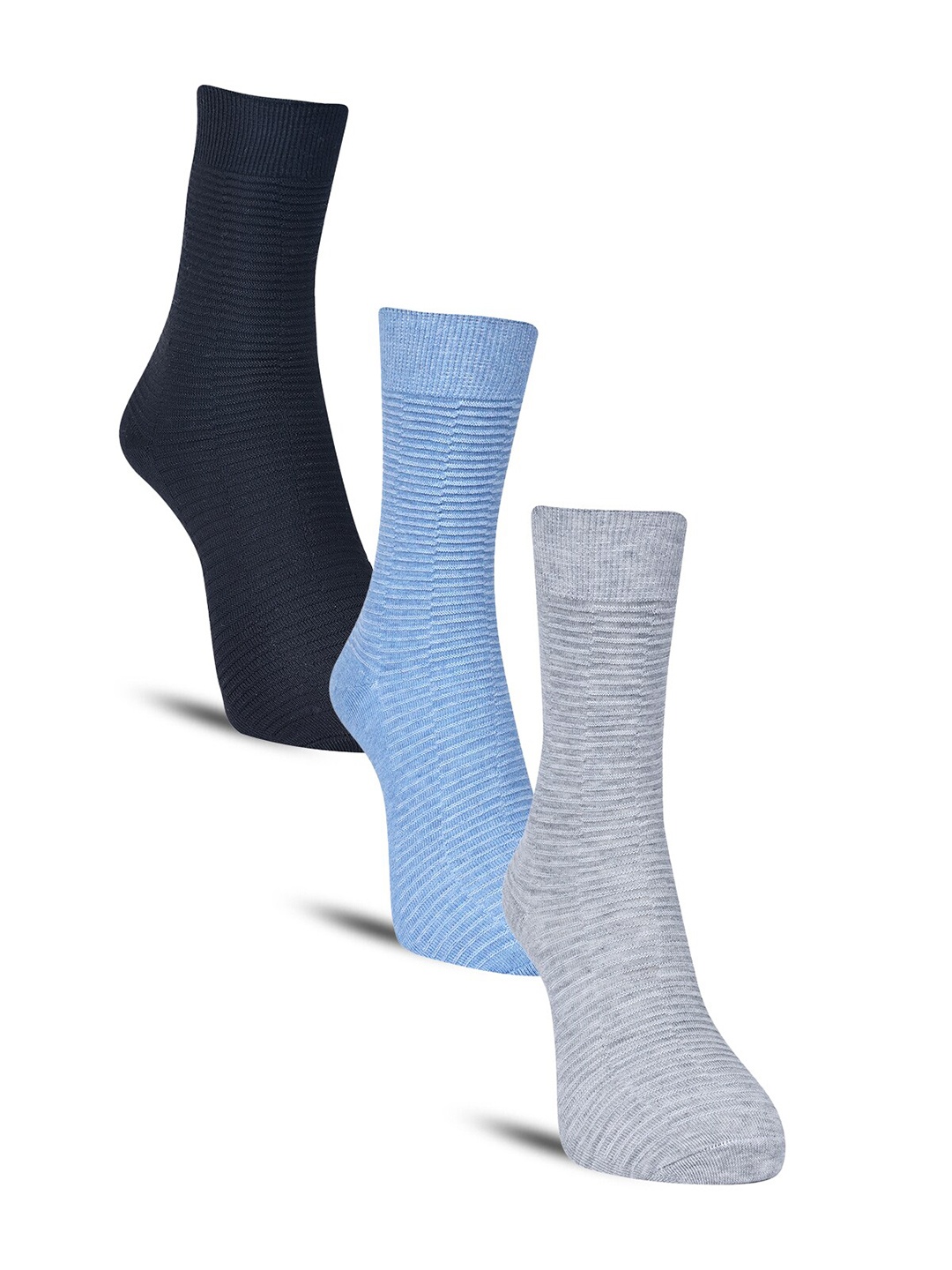 

Dollar Socks Men Pack of 3 Calf-Length Cotton Socks, Grey