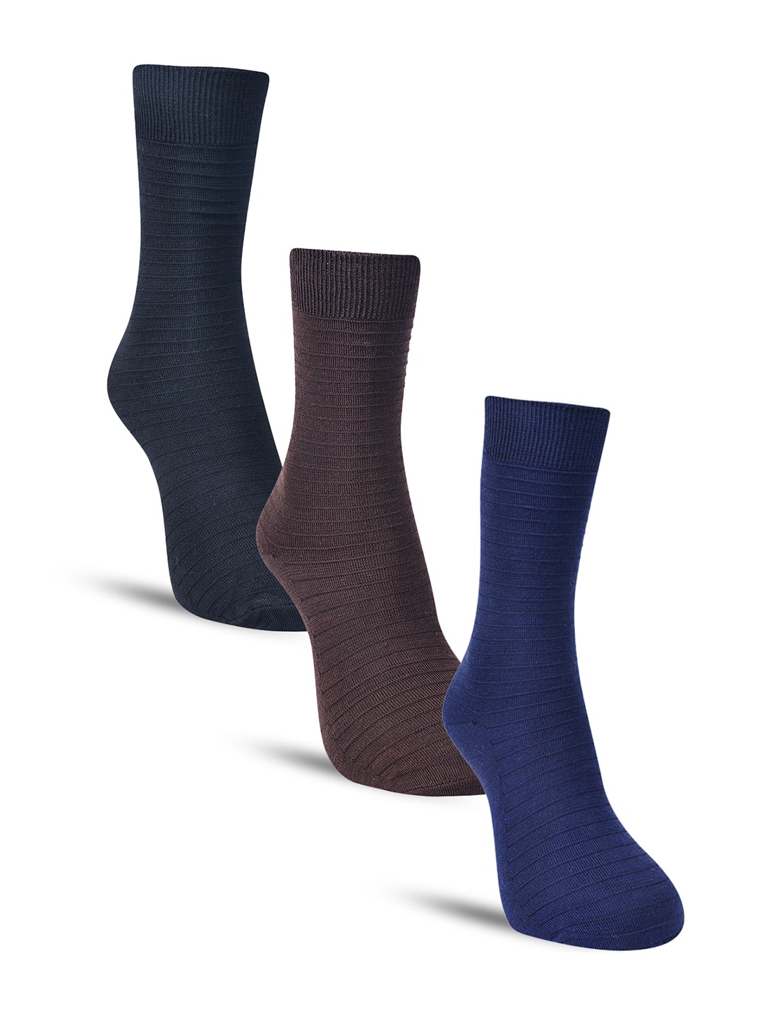 

Dollar Socks Men Pack of 3 Calf-Length Cotton Socks, Brown
