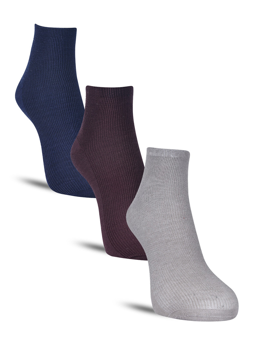 

Dollar Socks Men Pack Of 3 Above Ankle-Length Cotton Socks, Navy blue
