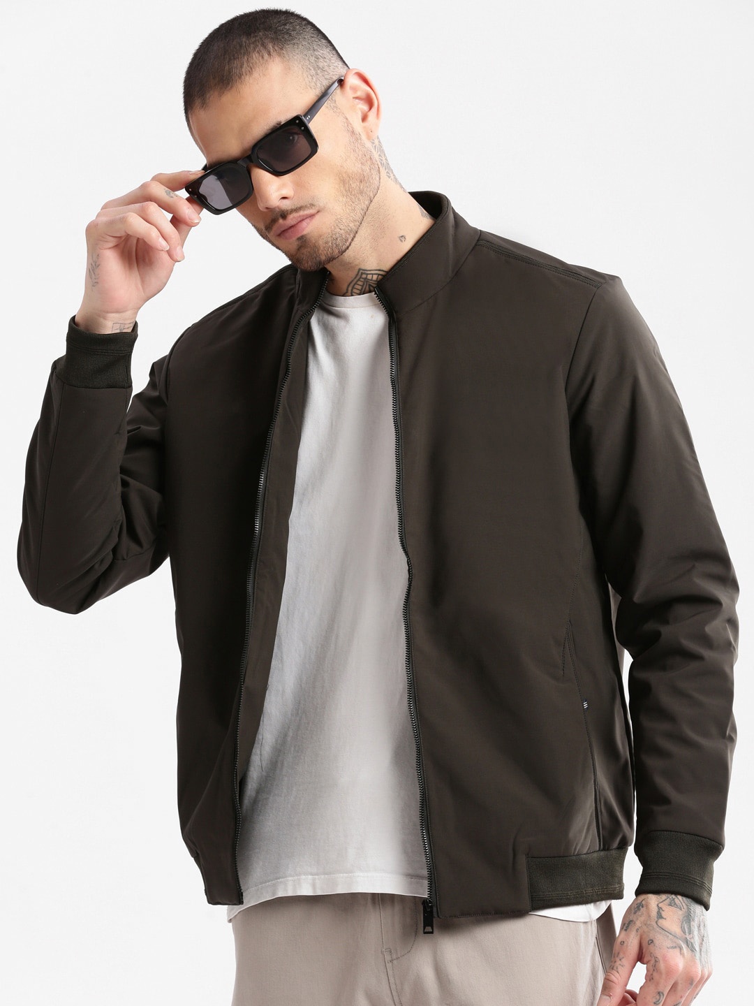 

SHOWOFF Windcheater Bomber Jacket, Olive