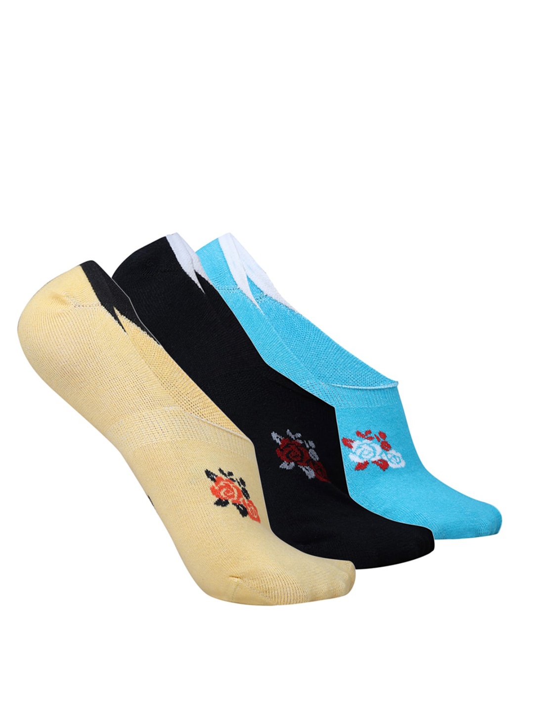

Dollar Socks Women Pack of 3 Patterned Cotton Shoe Liners, Blue
