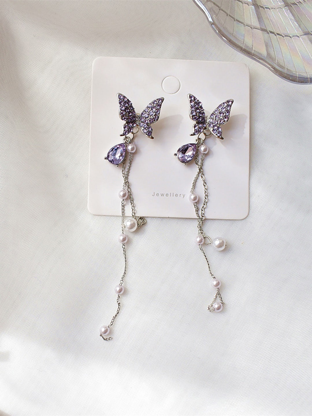 

VAGHBHATT Animal Shaped Drop Earrings, Purple