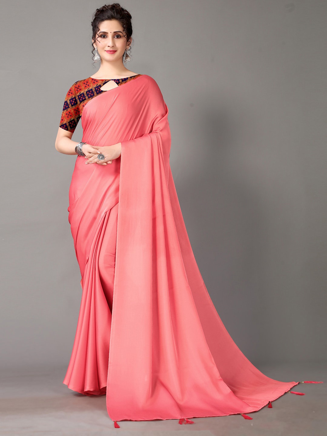 

KALINI Brocade Saree, Peach