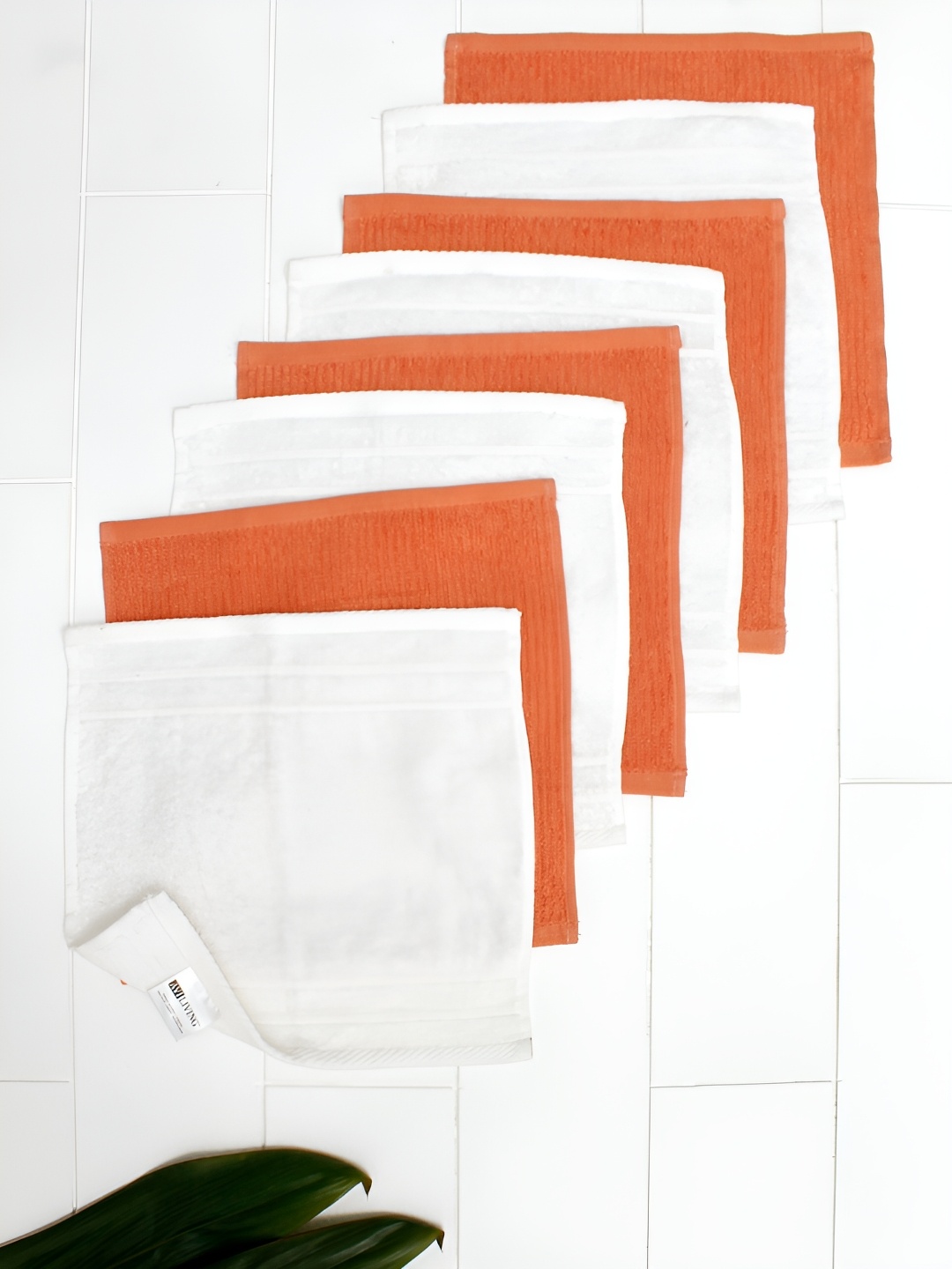 

AVI Living White & Brown 8 Pieces 500 GSM Pure Cotton Face Towels