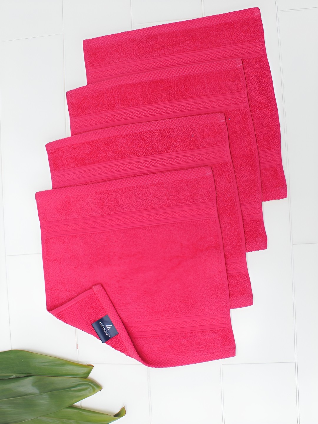 

AVI Living Pink 4 Pieces 600 GSM Pure Cotton Highly Absorbent Face Towels