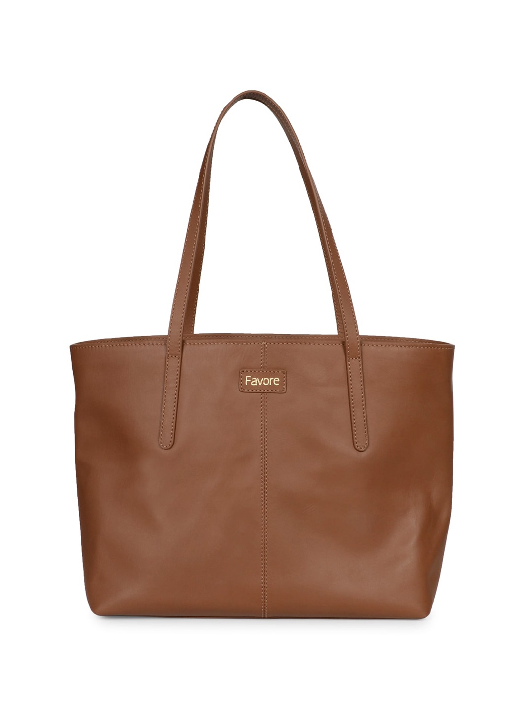 

Favore Leather Shopper Shoulder Bag, Brown