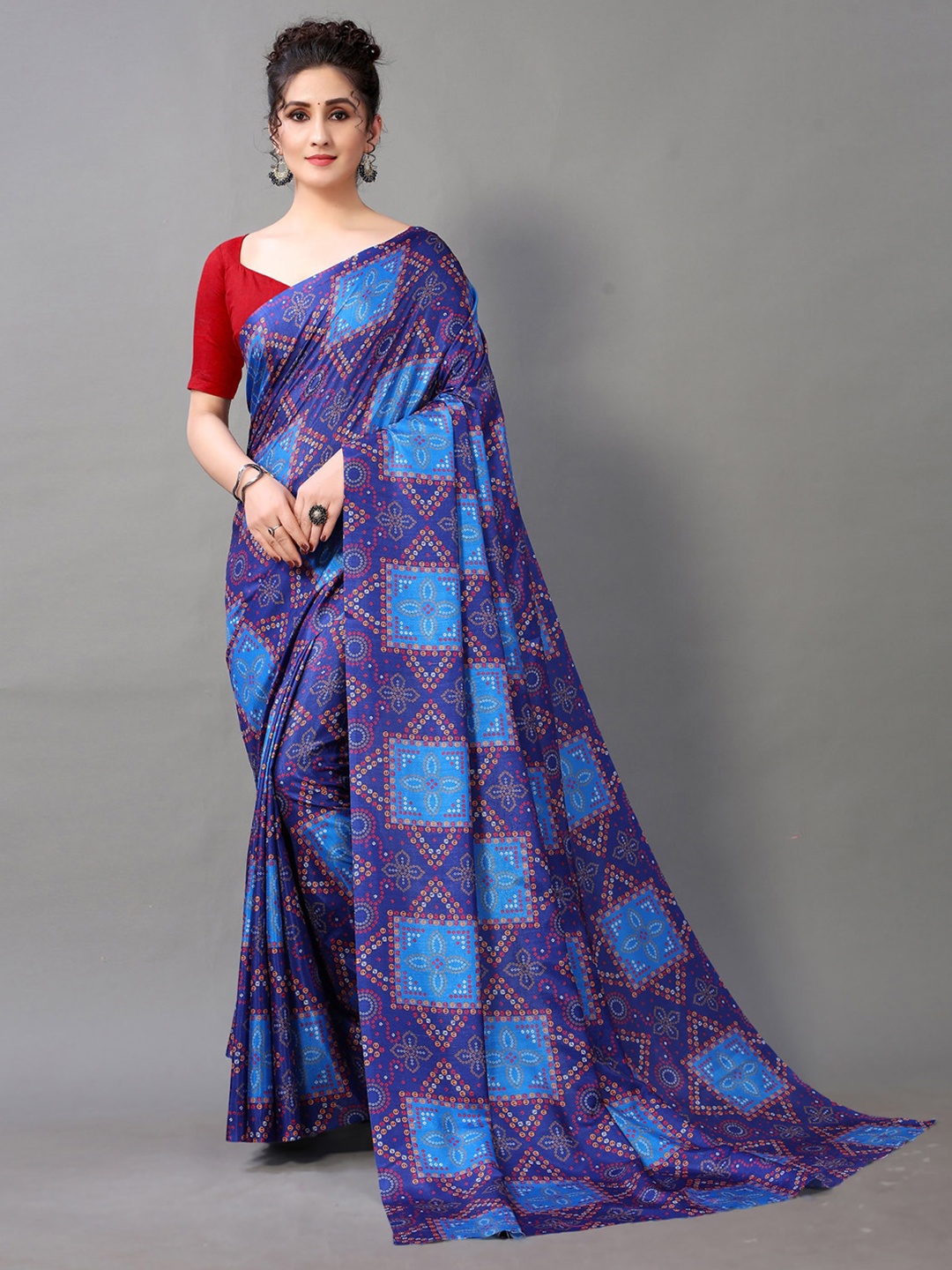 

Shaily Bandhani Printed Saree, Blue