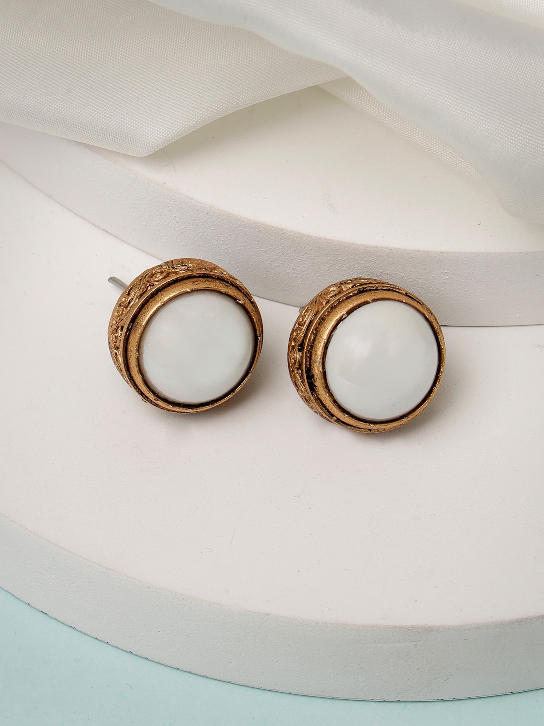 

ADIVA Gold-Plated Stone-Studded Classic Studs Earrings