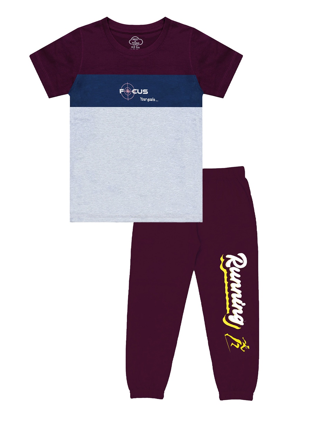 

MIST N FOGG Boys Printed T-shirt with Trousers, Black