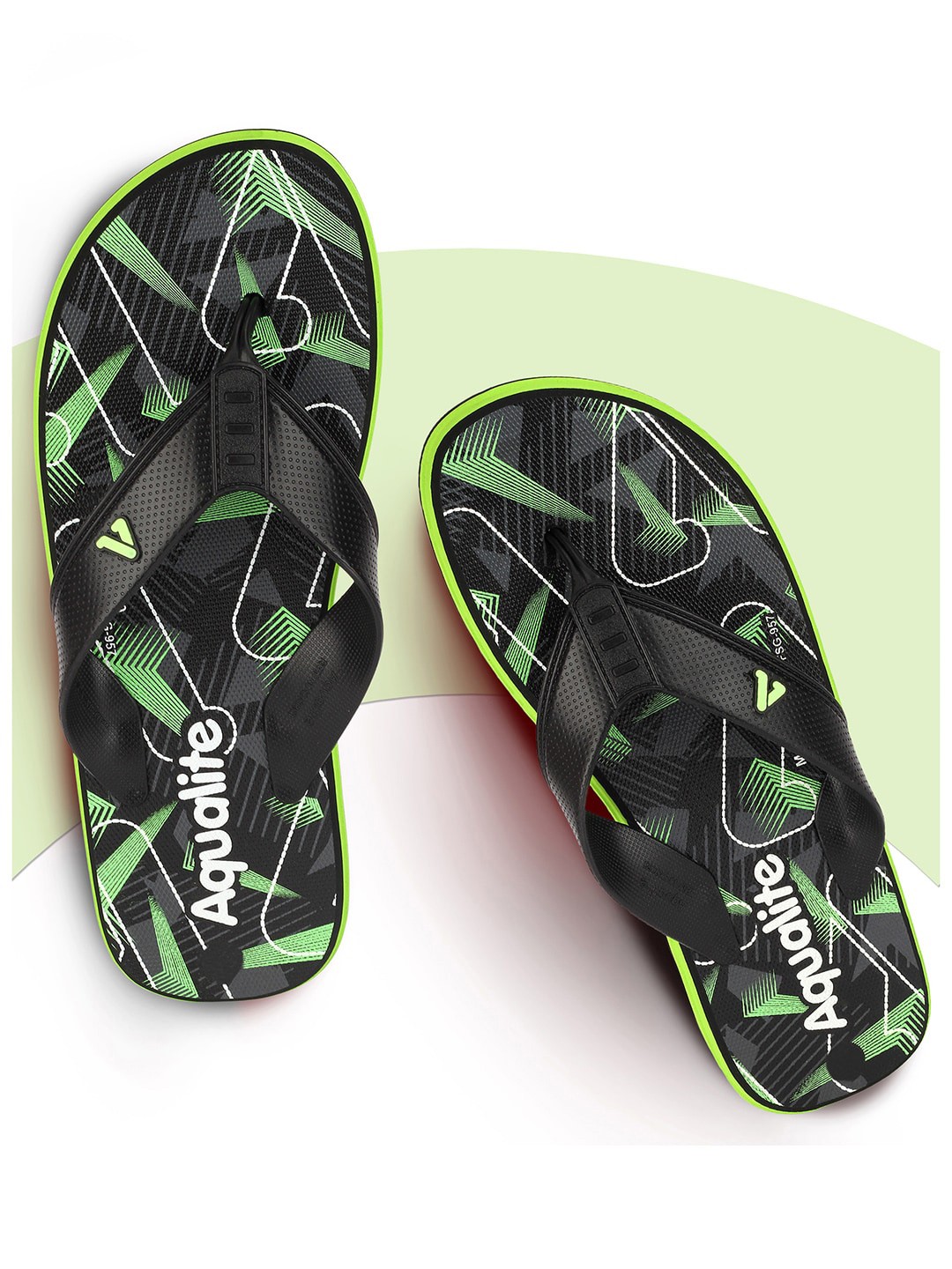 

Aqualite Men Printed Thong Flip-Flops, Black