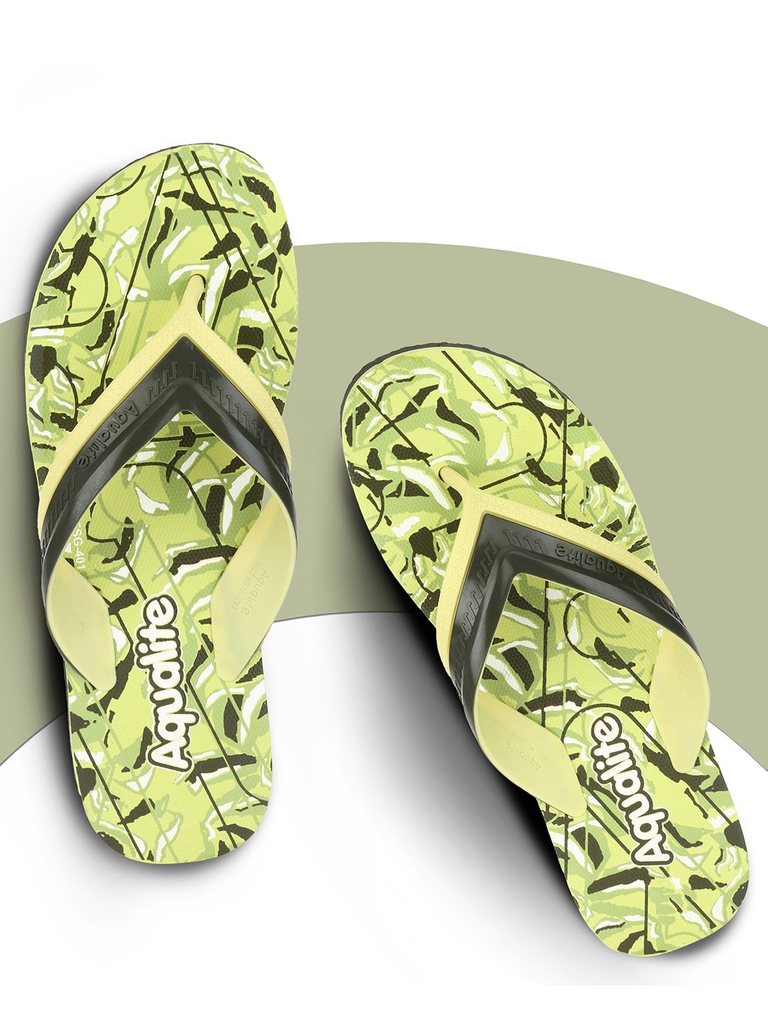 

Aqualite Men Printed Thong Flip-Flops, Green