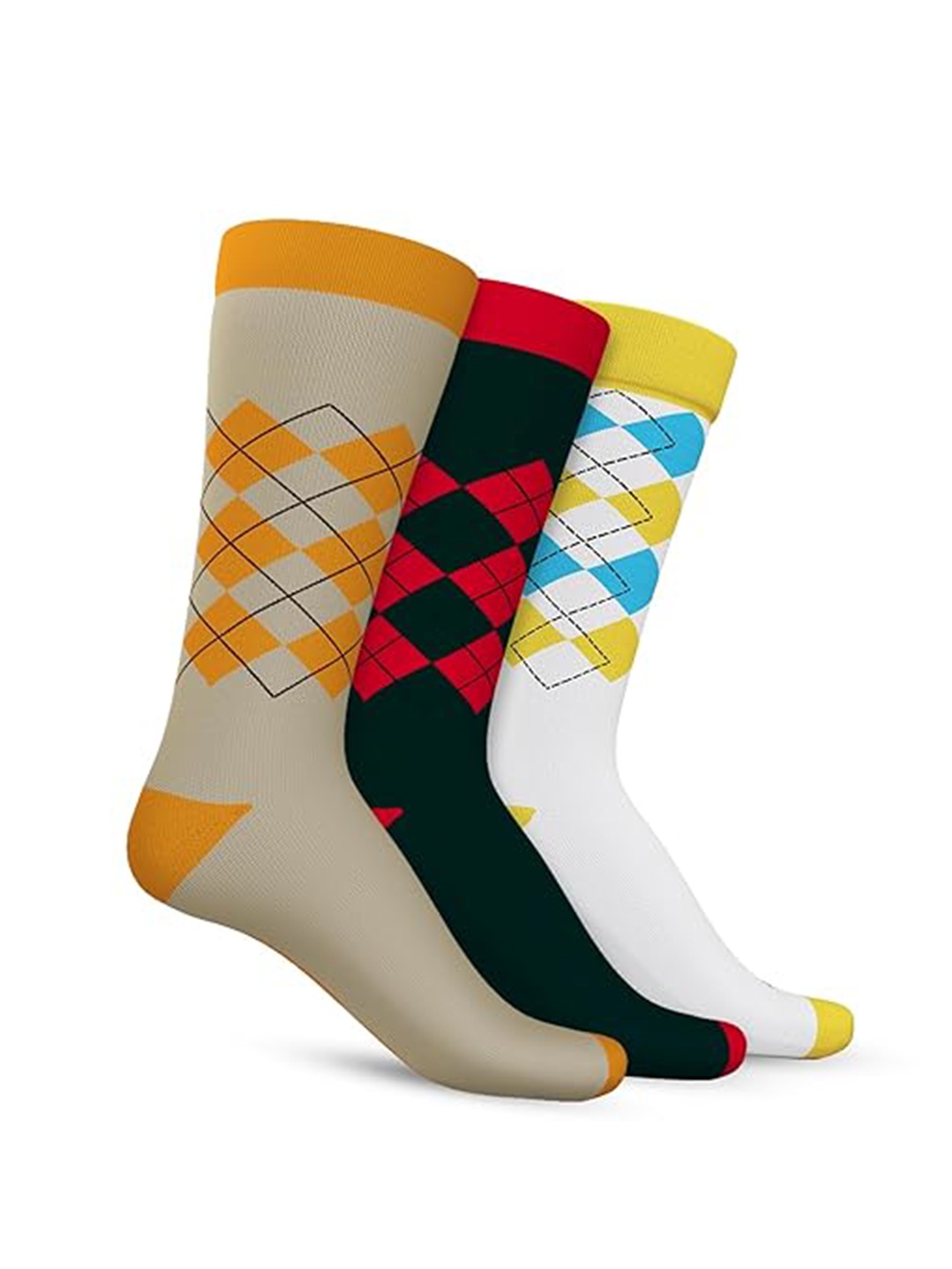 

TalkingSox Unisex Pack of 3 Patterned Calf-Length Moisture Wicking Bamboo Socks, Black