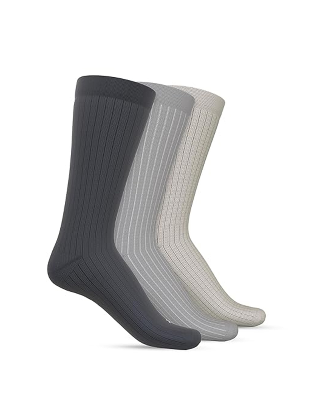 

TalkingSox Unisex Pack of 3 Calf-Length Moisture Wicking Bamboo Socks, Grey