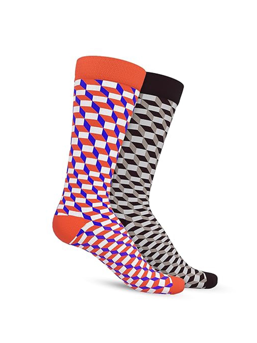 

TalkingSox Unisex Pack of 2 Patterned Calf-Length Moisture Wicking Bamboo Socks, Red