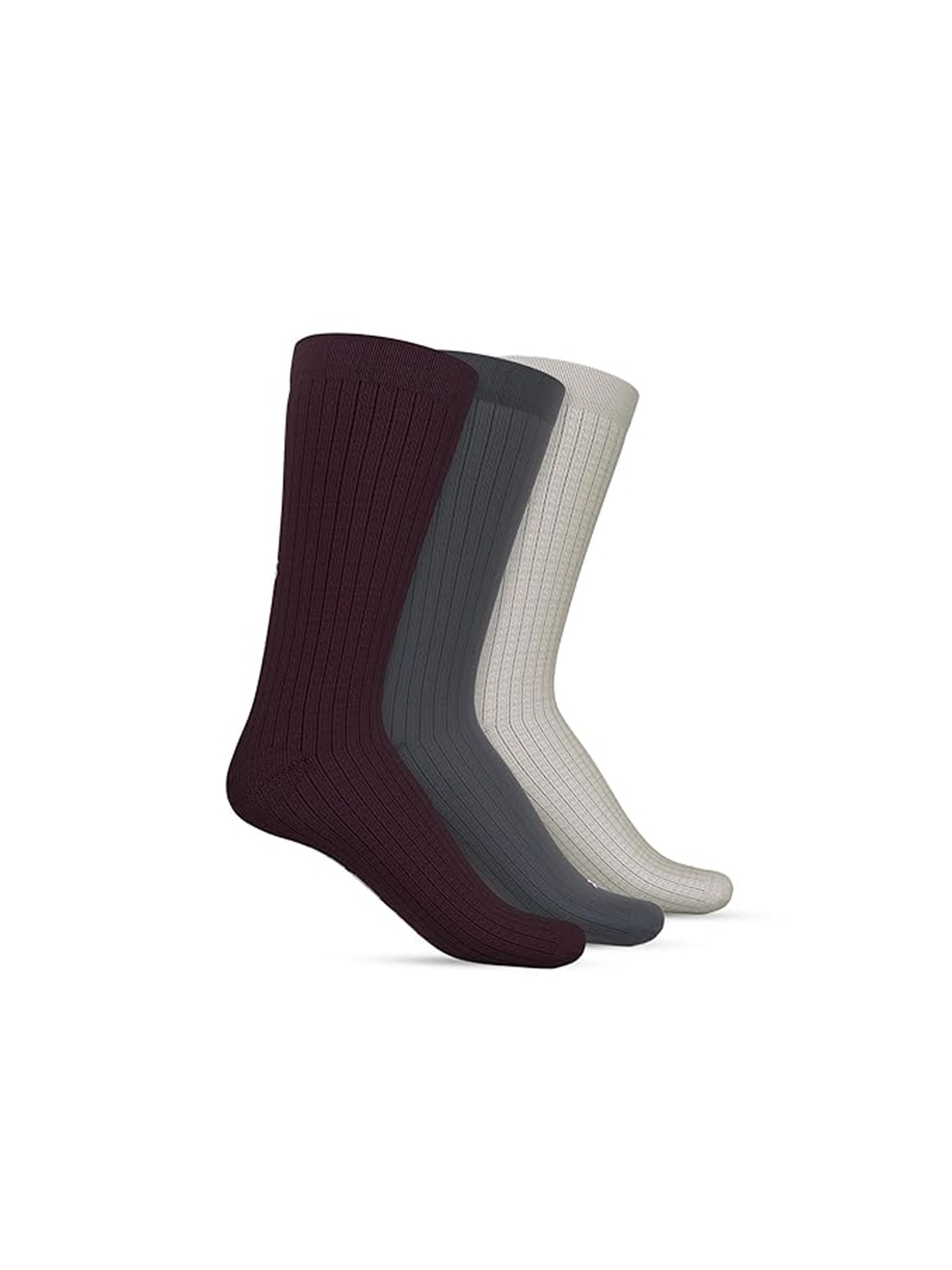

TalkingSox Pack Of 3 Calf-Length Moisture Wicking Bamboo Socks, Grey