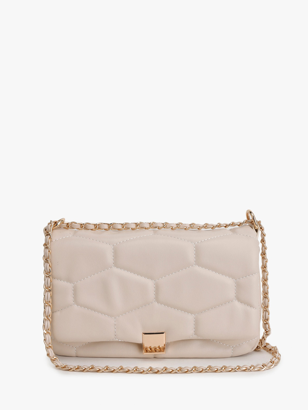 

Kazo Quilted Structured Shoulder Bag, Beige