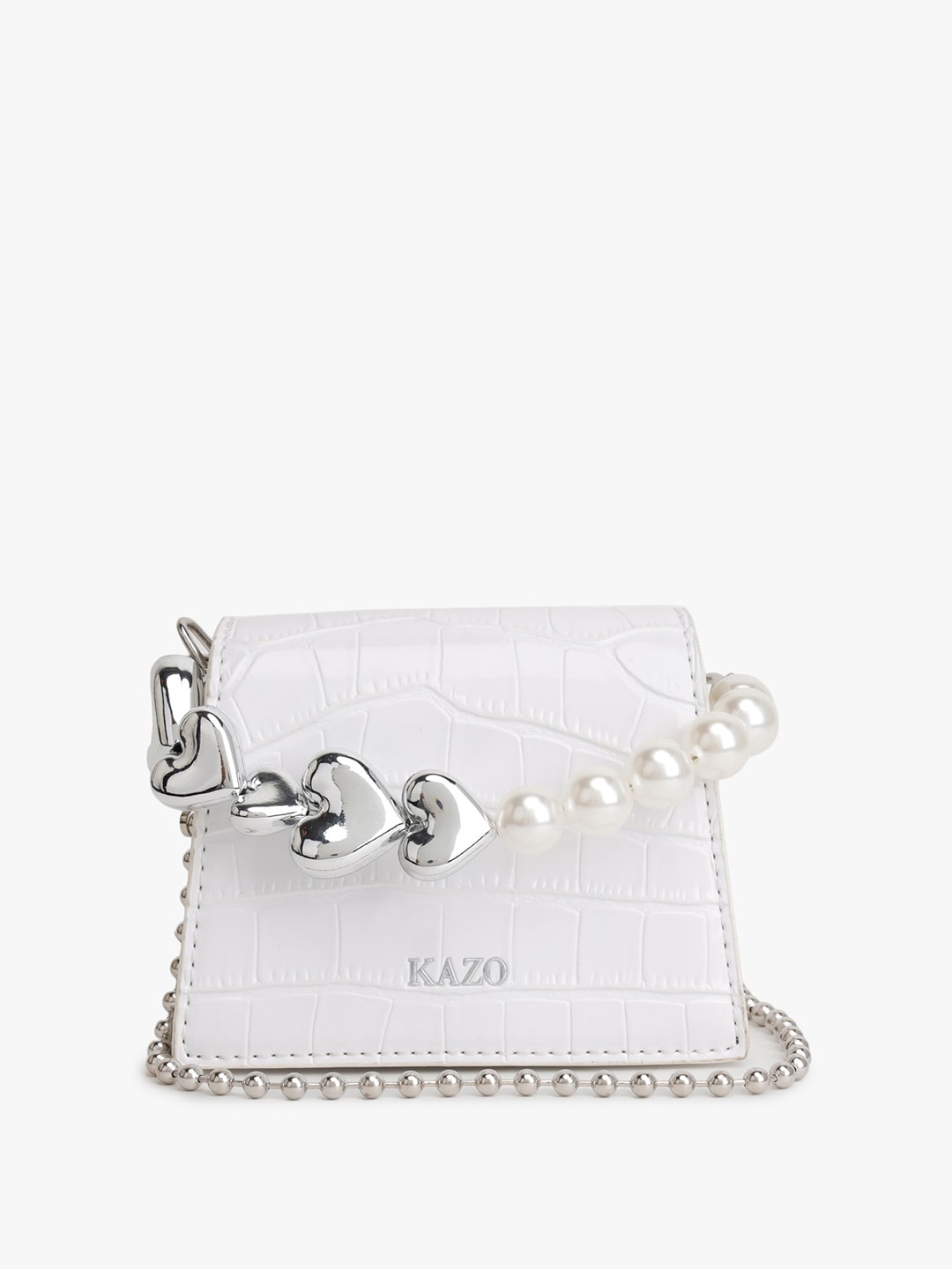 

Kazo Pearl Handle Mini Bag, White