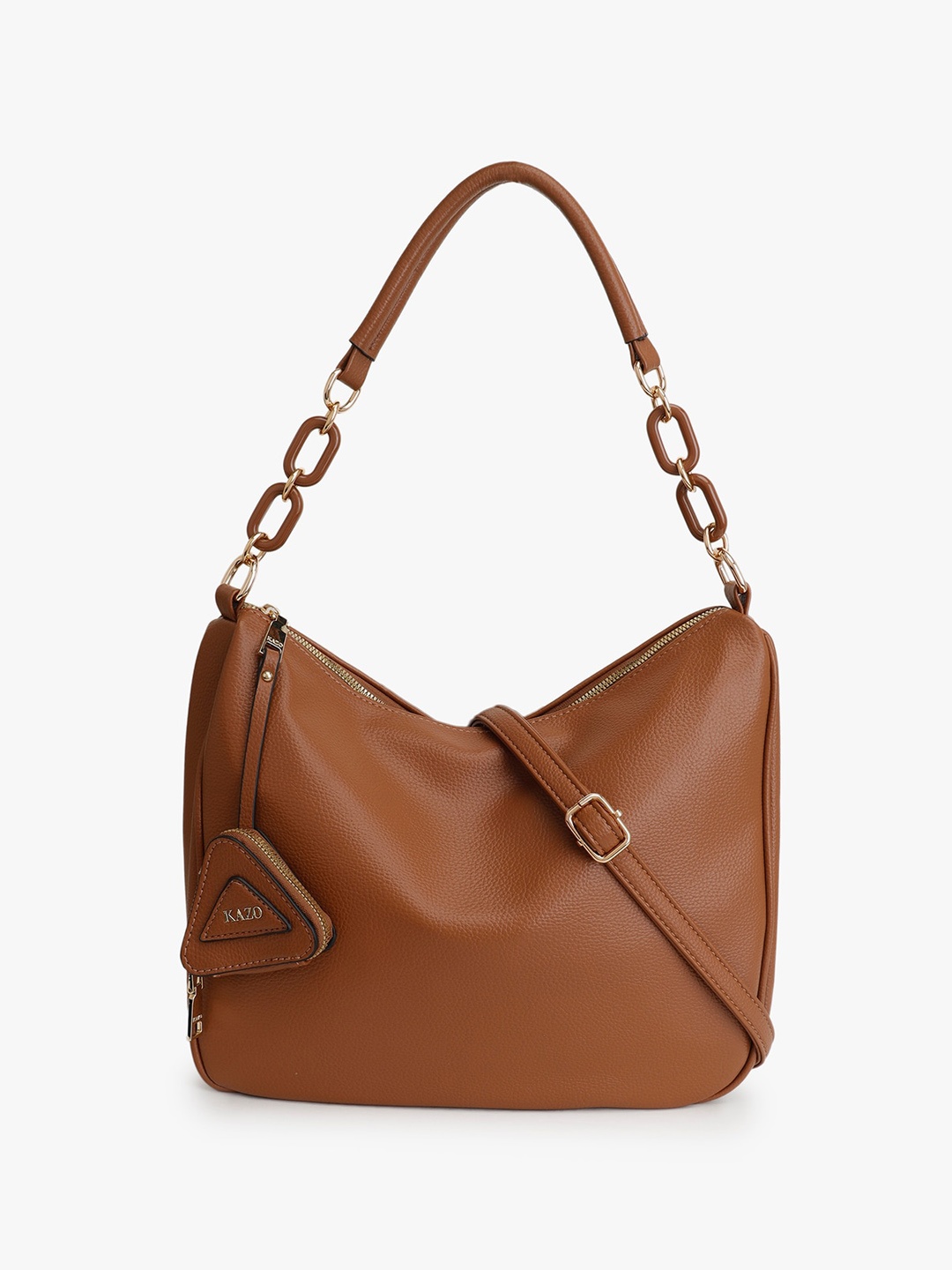 

KAZO Slouchy Chain Handle bag, Tan