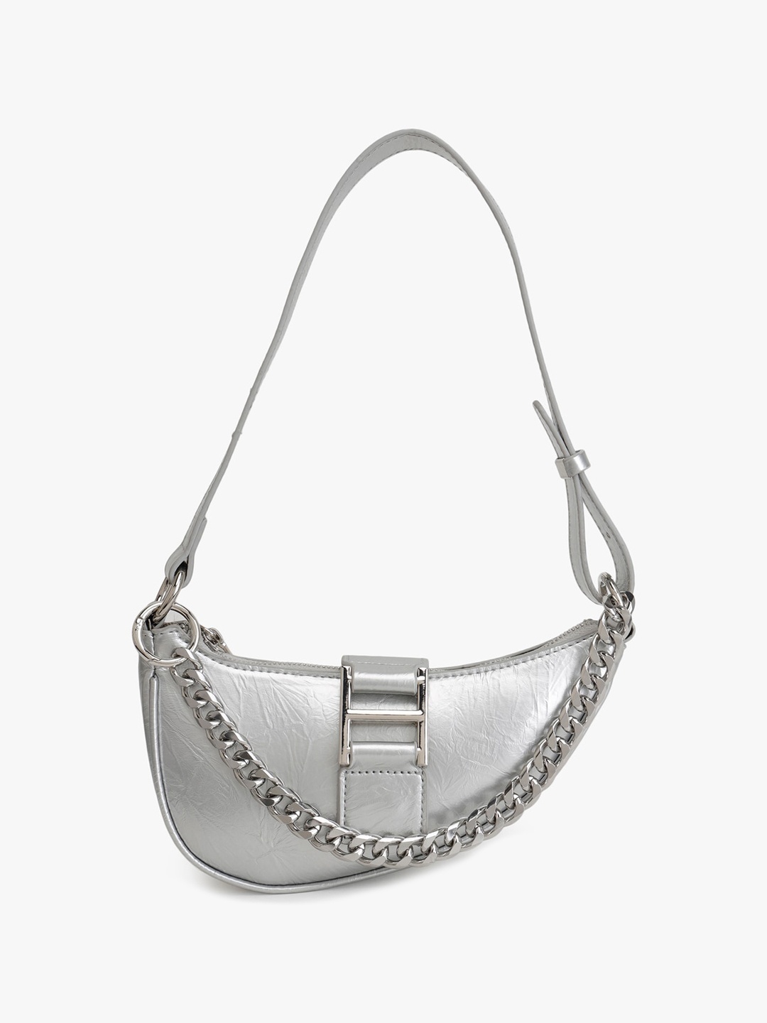 

Kazo Chunky Chain Crescent Shoulder bag, Silver