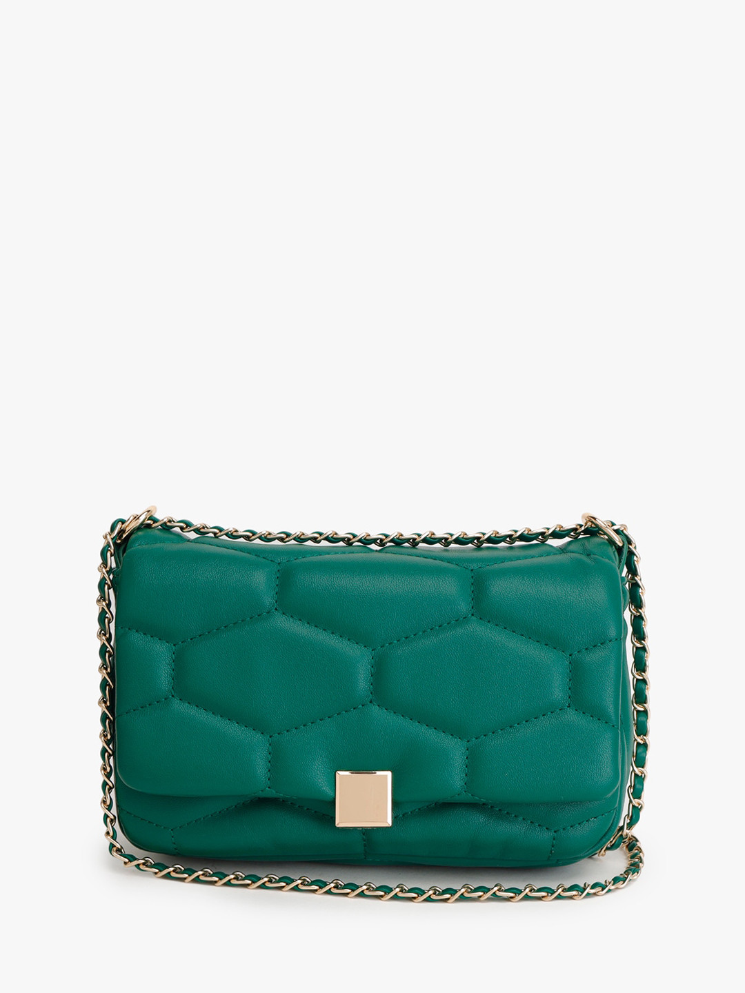 

Kazo Quilted Structured Shoulder Bag, Green
