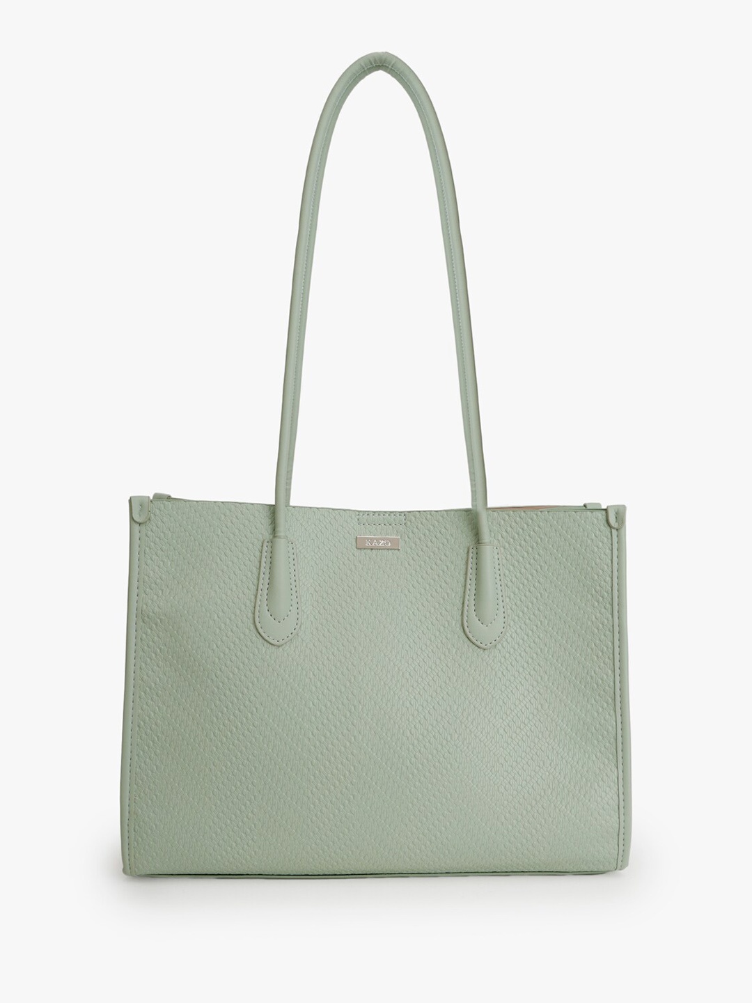 

Kazo Textured Leather Shopper Shoulder Bag, Green