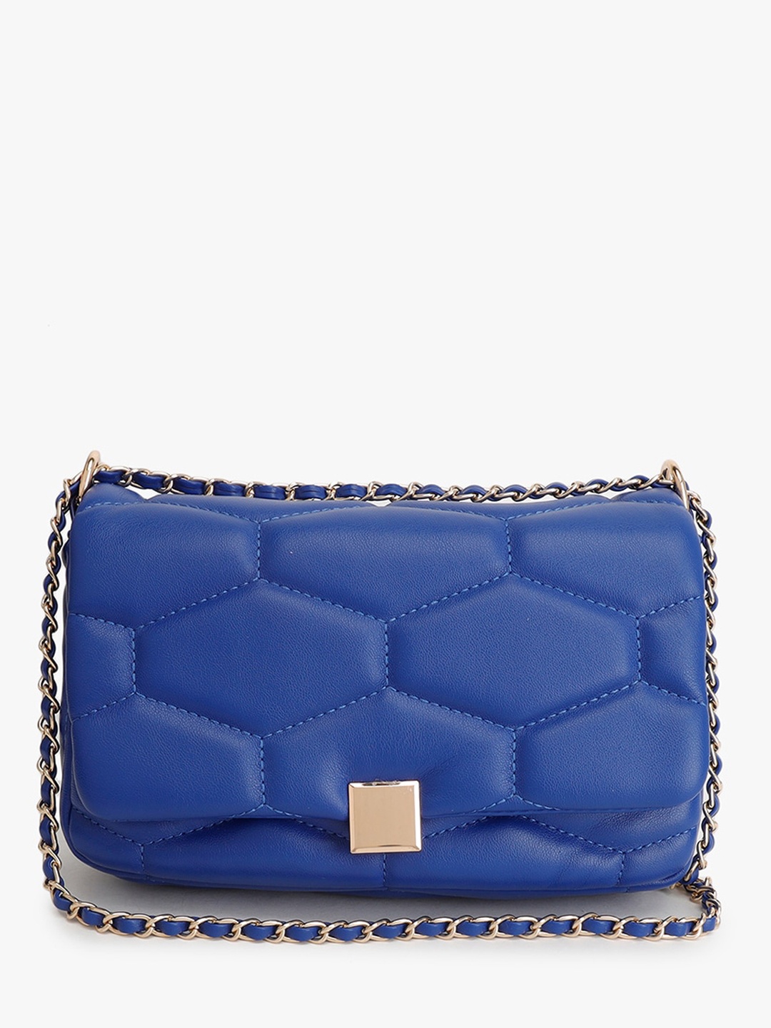 

Kazo Quilted Structured Shoulder Bag, Navy blue