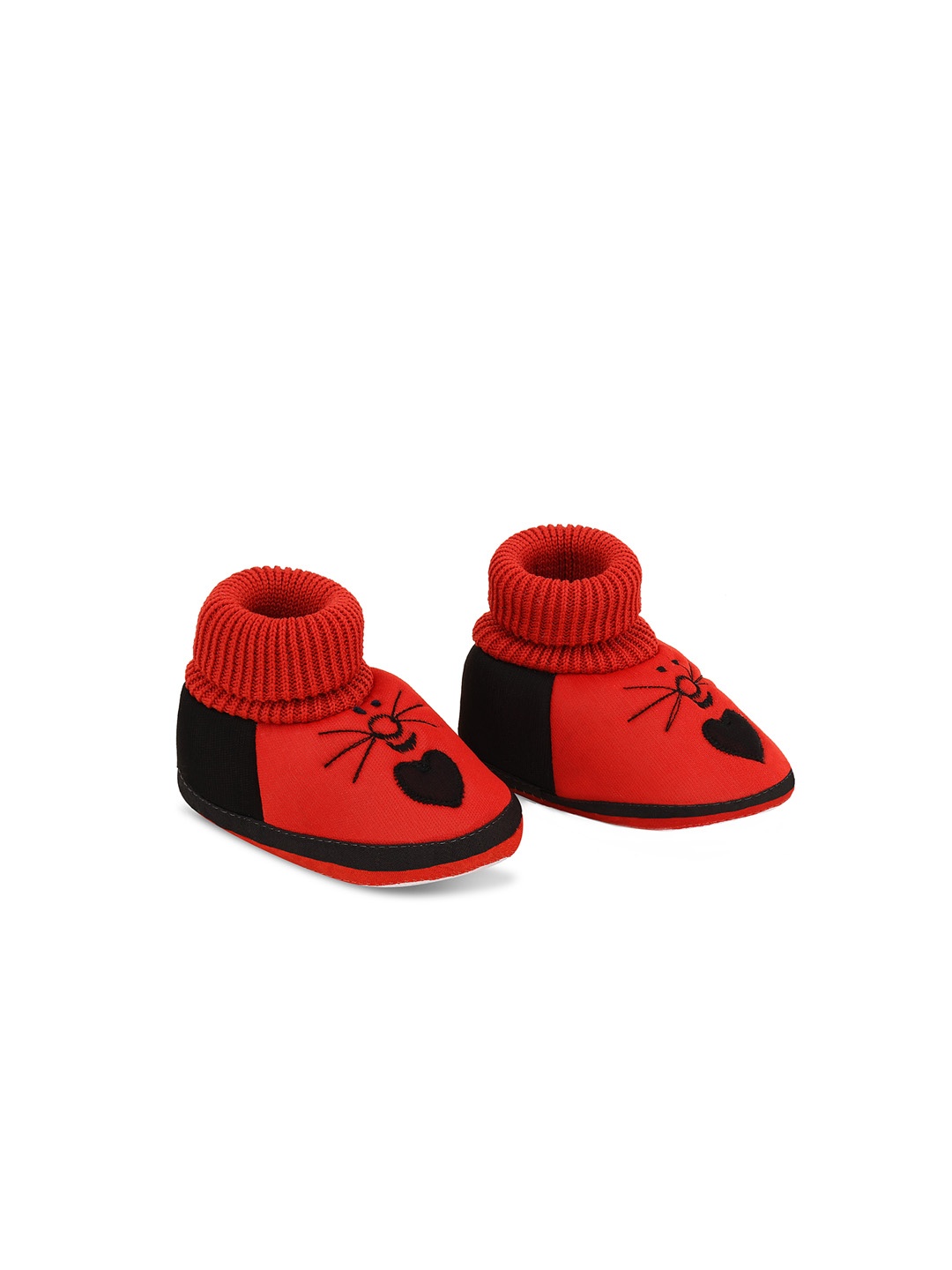 

Smartots Infants Colourblocked Pure Cotton Socks Booties, Red