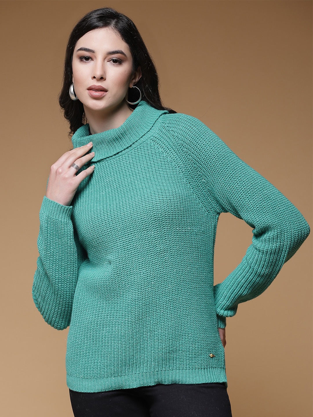 

Juelle turtle neck Long Sleeves Sweatshirt, Green