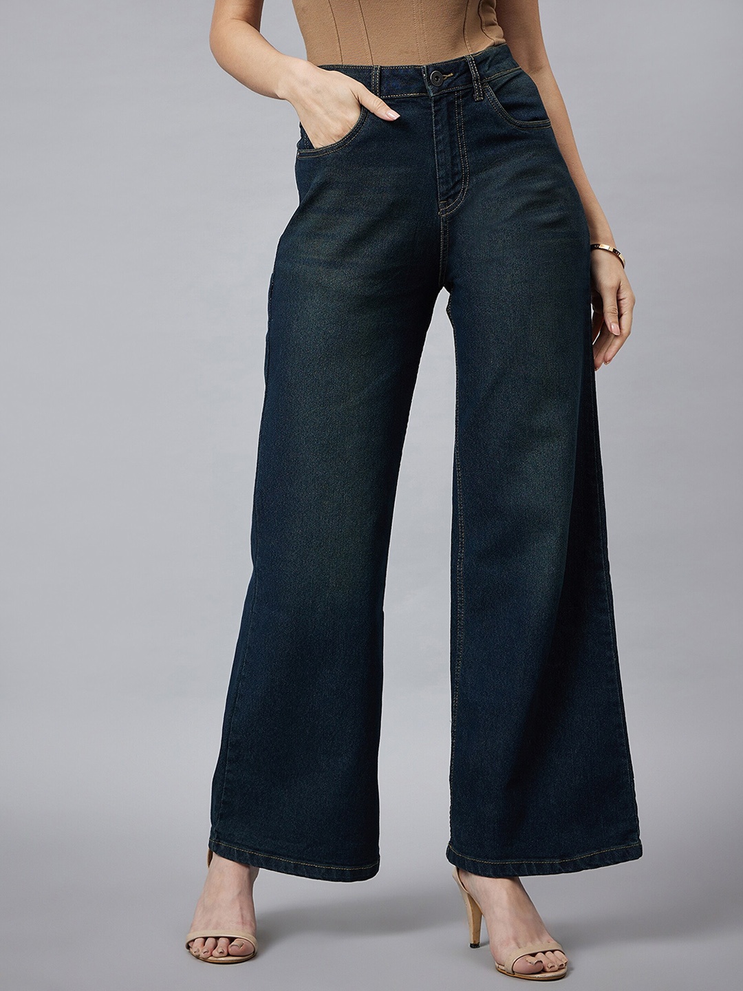

Chemistry Women Comfort Wide Leg High-Rise Clean Look Stretchable Jeans, Blue