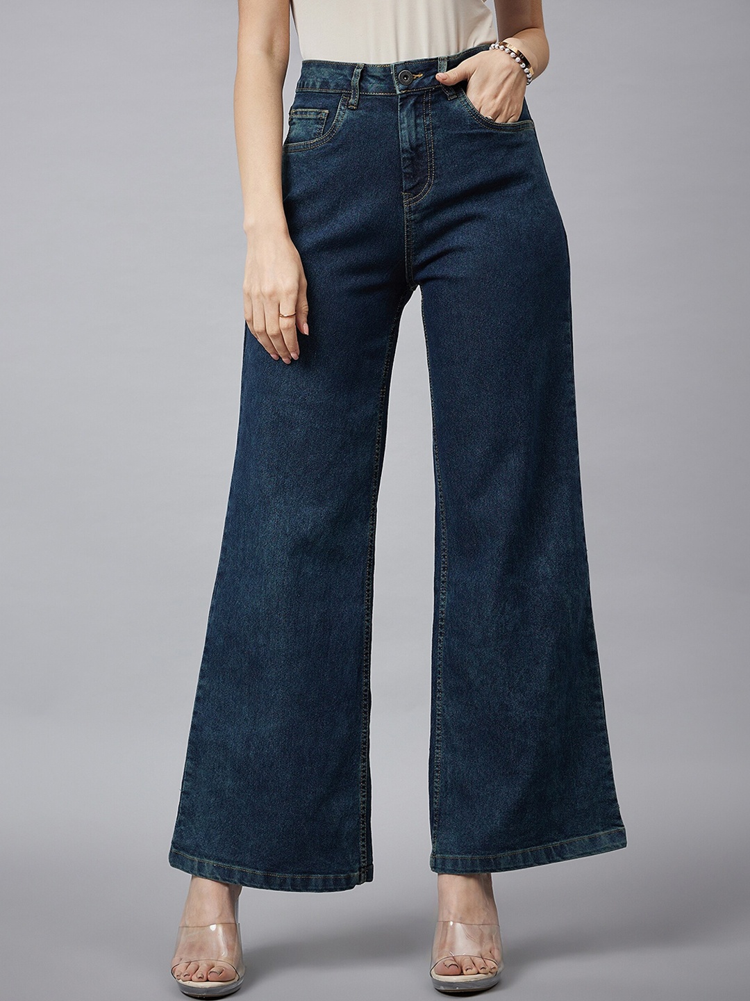 

Chemistry Women Comfort Wide Leg High-Rise Clean Look Stretchable Jeans, Blue