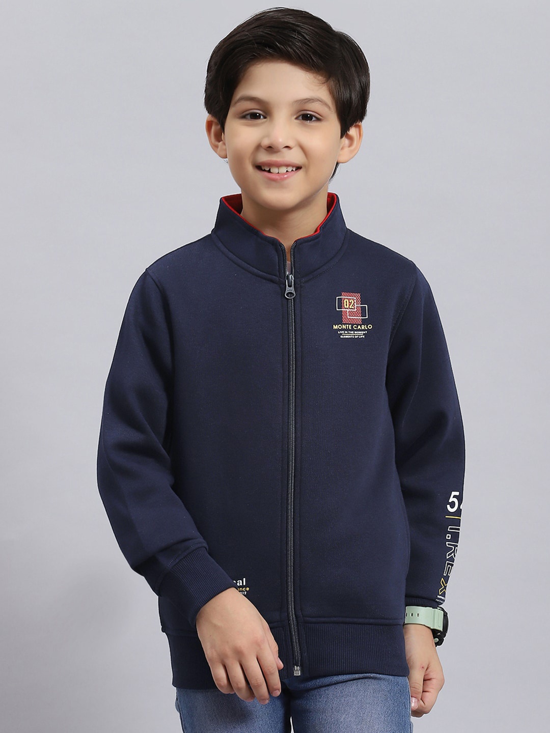 

Monte Carlo Boys Mock Collar Fleece Sweatshirt, Navy blue
