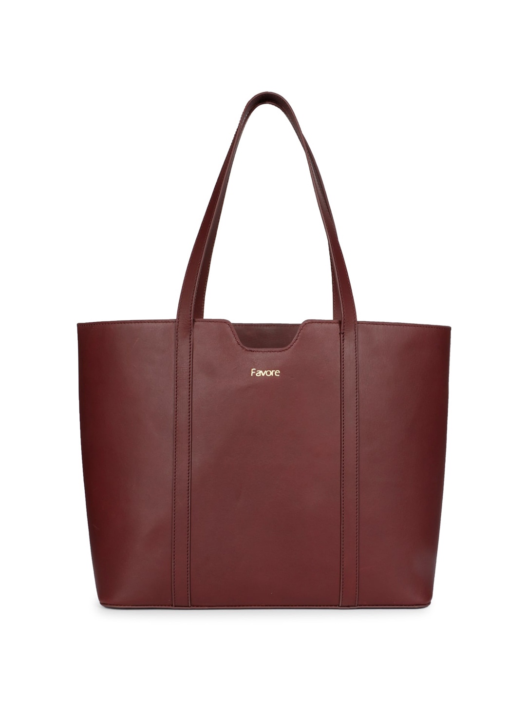 

Favore Leather Oversized Structured Shoulder Bag, Maroon