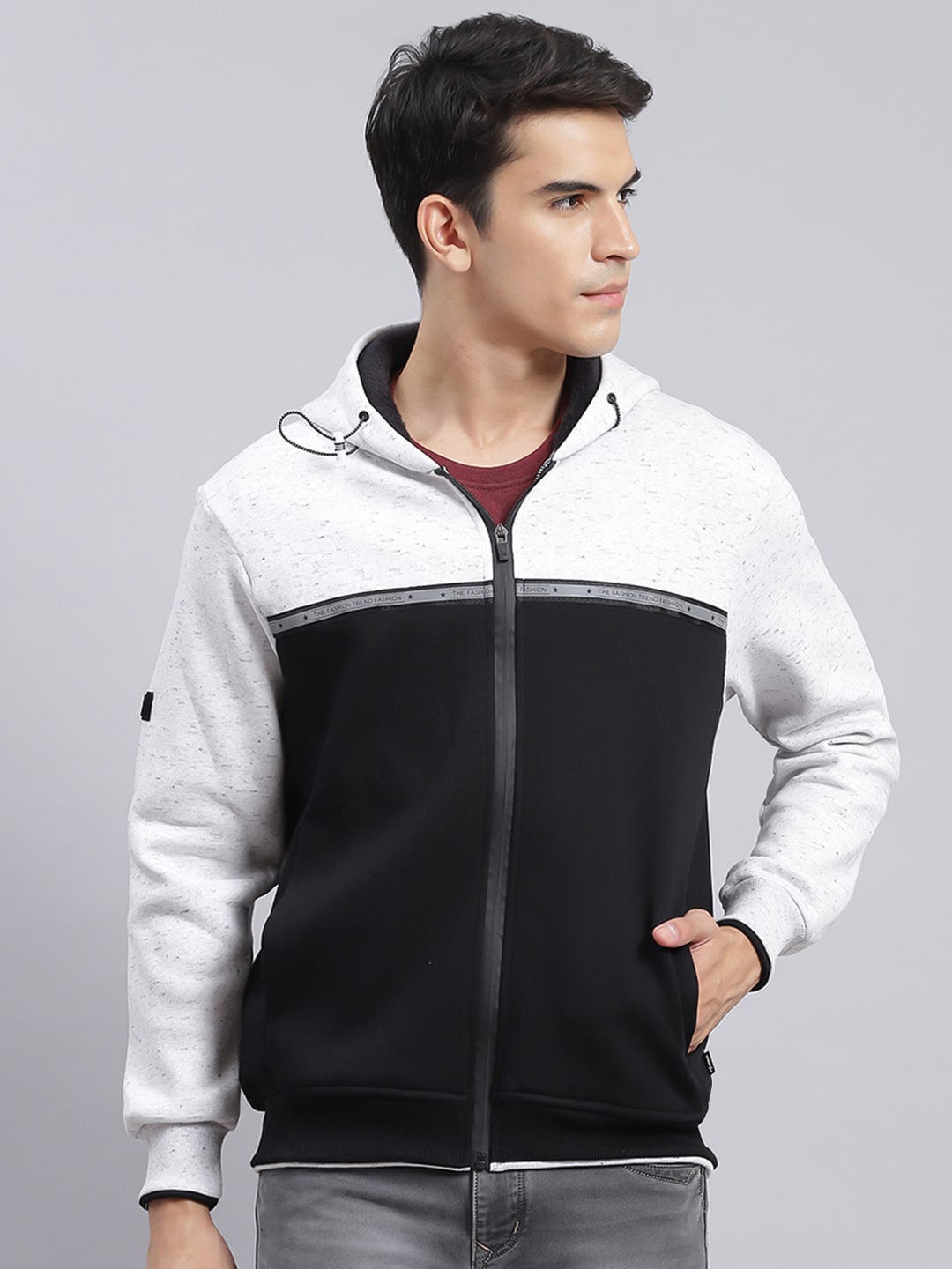 

Monte Carlo Colourblocked Cotton Hooded Sweatshirt, Black