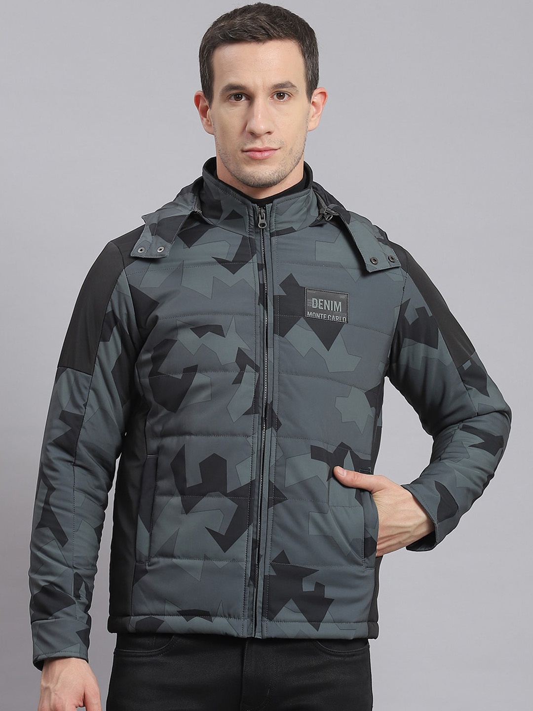 

Monte Carlo Geometric Printed Lightweight Padded Jacket, Charcoal