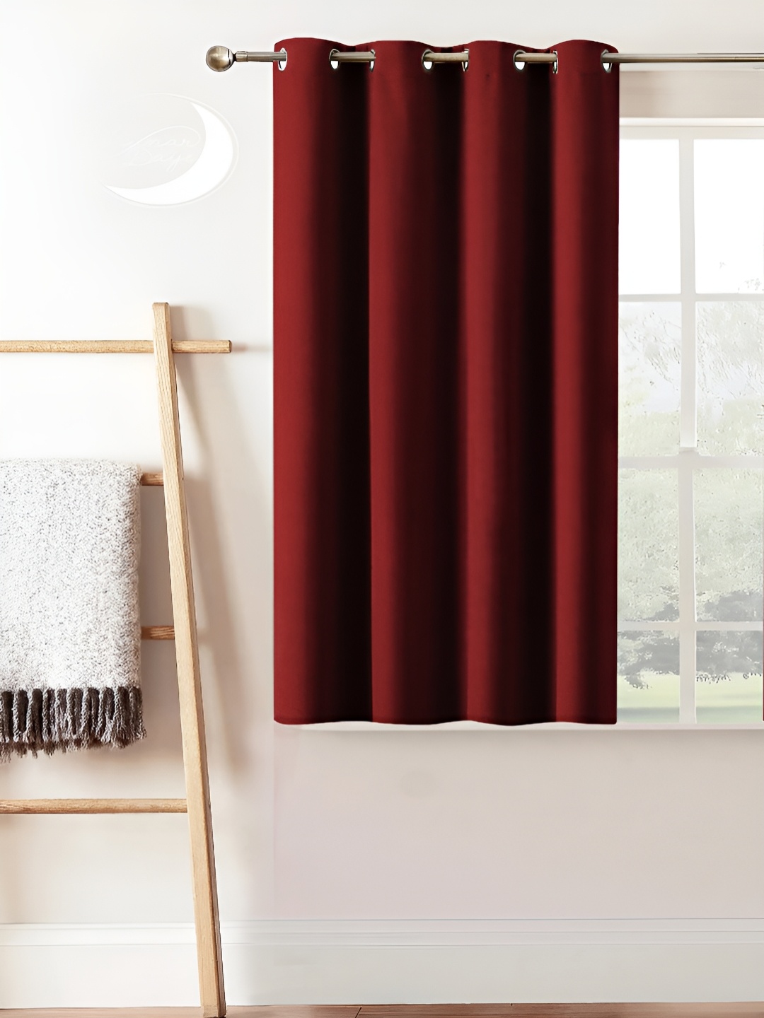 

Lunar Days Maroon Black Out Window Curtain