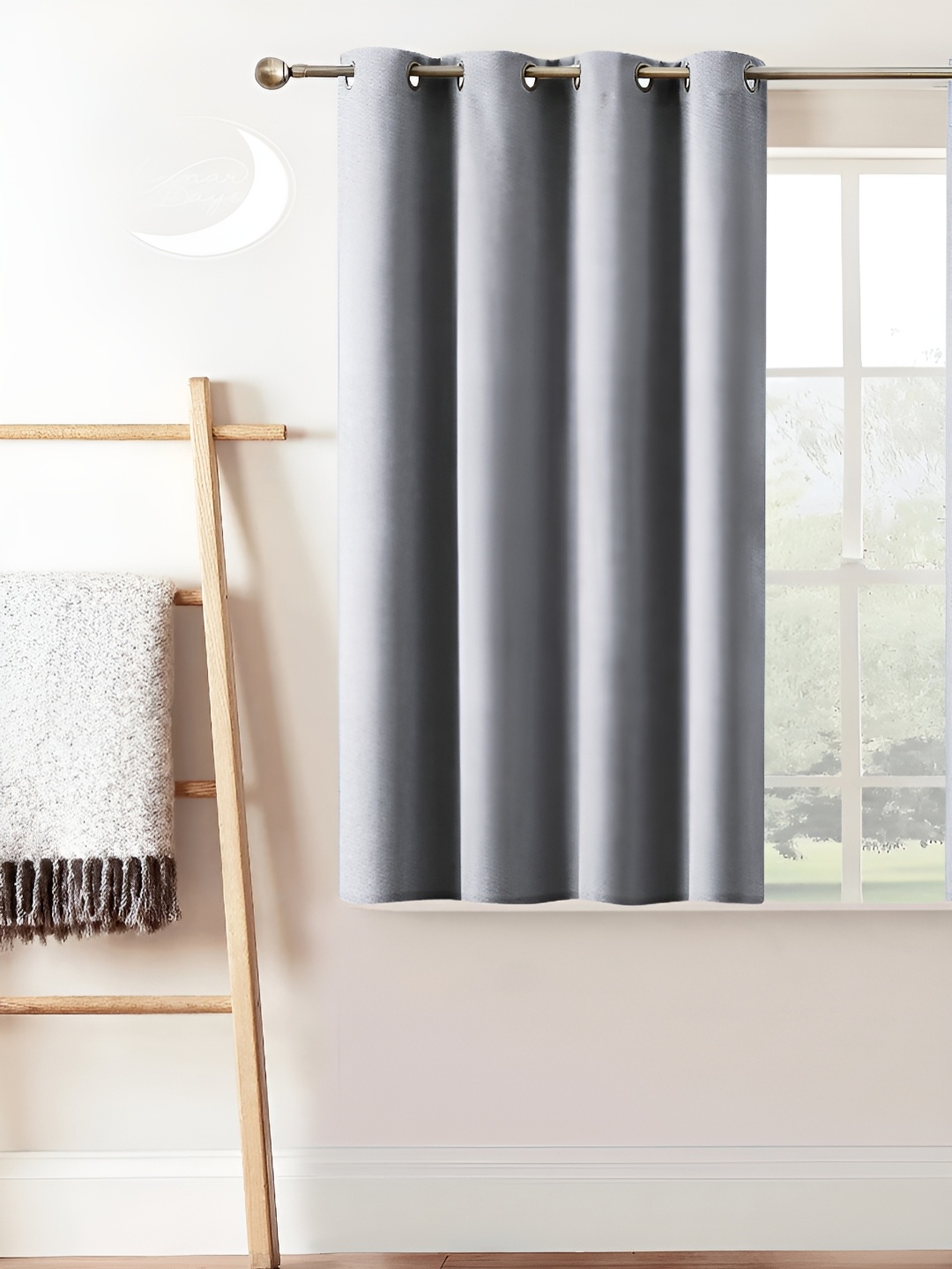 

Lunar Days Grey Black Out Window Curtain