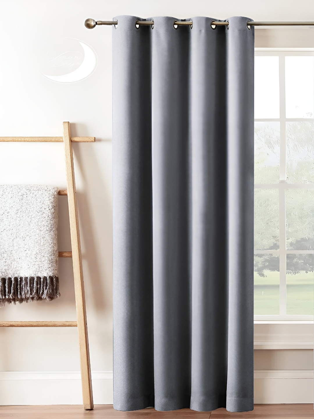 

Lunar Days Grey Black Out Window Curtain