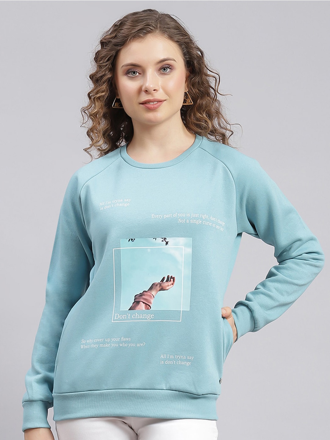 

Monte Carlo Graphic Printed Long Sleeves Pullover, Blue