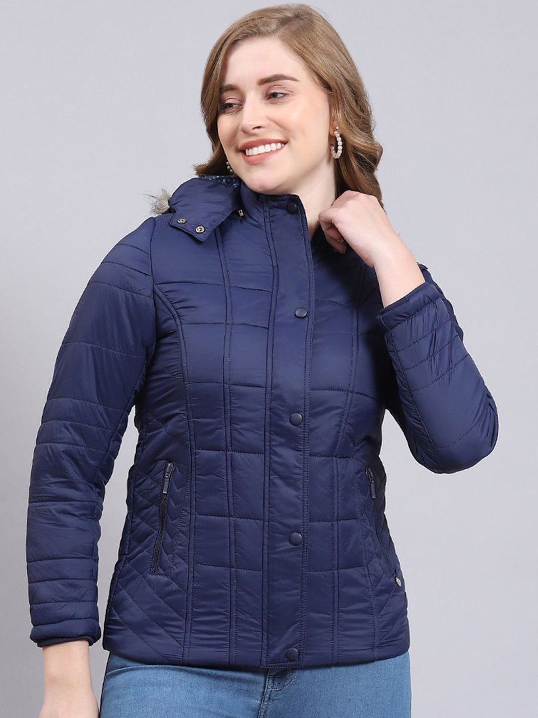 

Monte Carlo Hooded Lightweight Padded Jacket, Navy blue