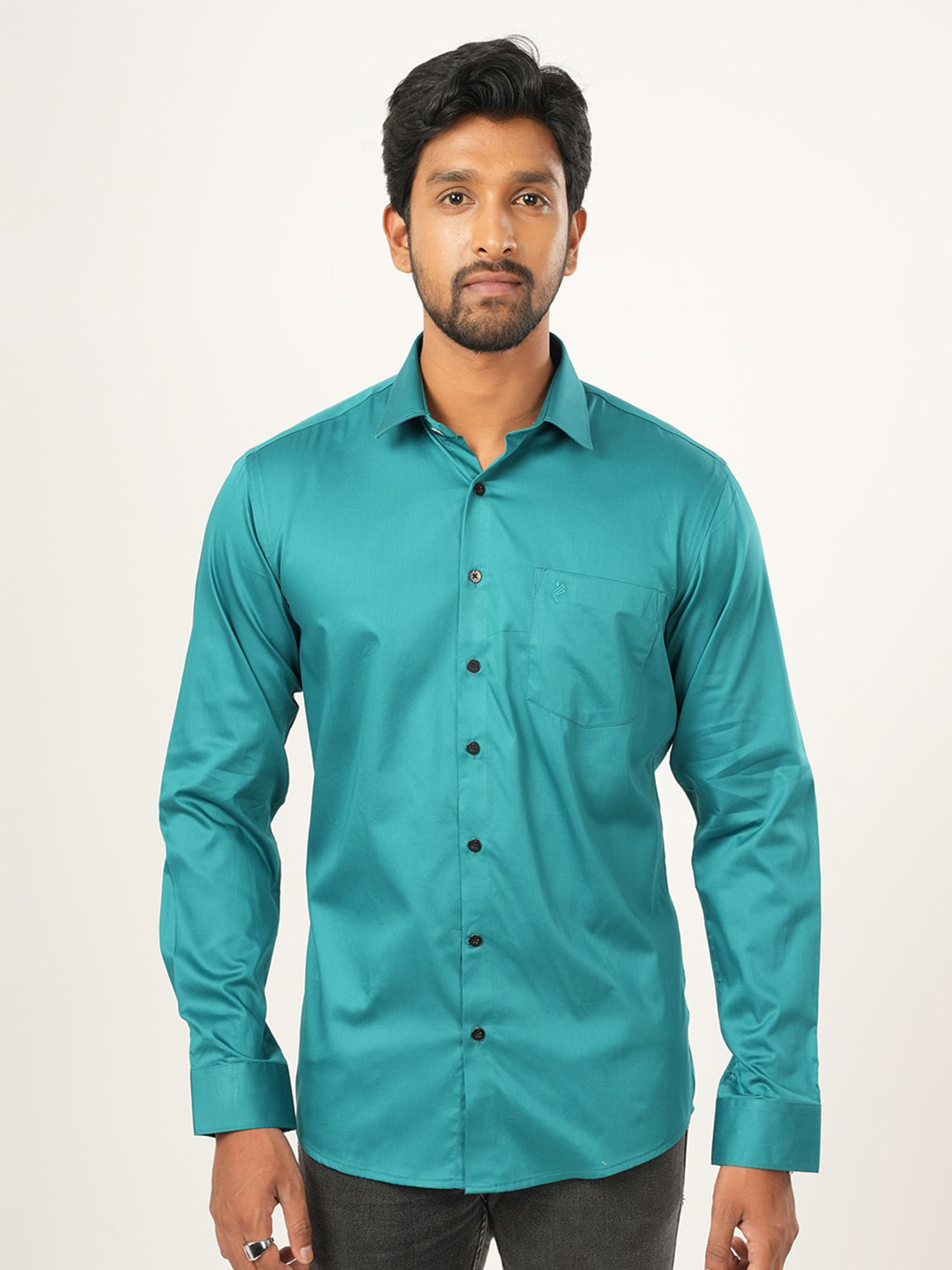 

ALAYA Standard Slim Fit Casual Cotton Shirt, Sea green