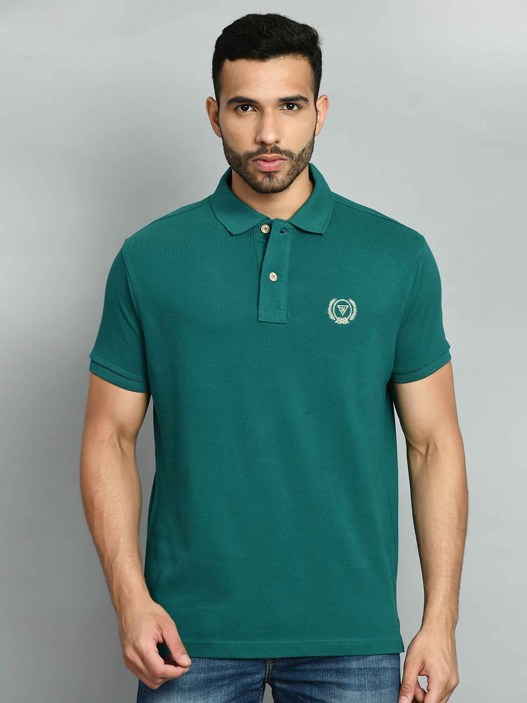 

SQUIREHOOD Polo Collar Pique Cotton Casual T-shirt, Green