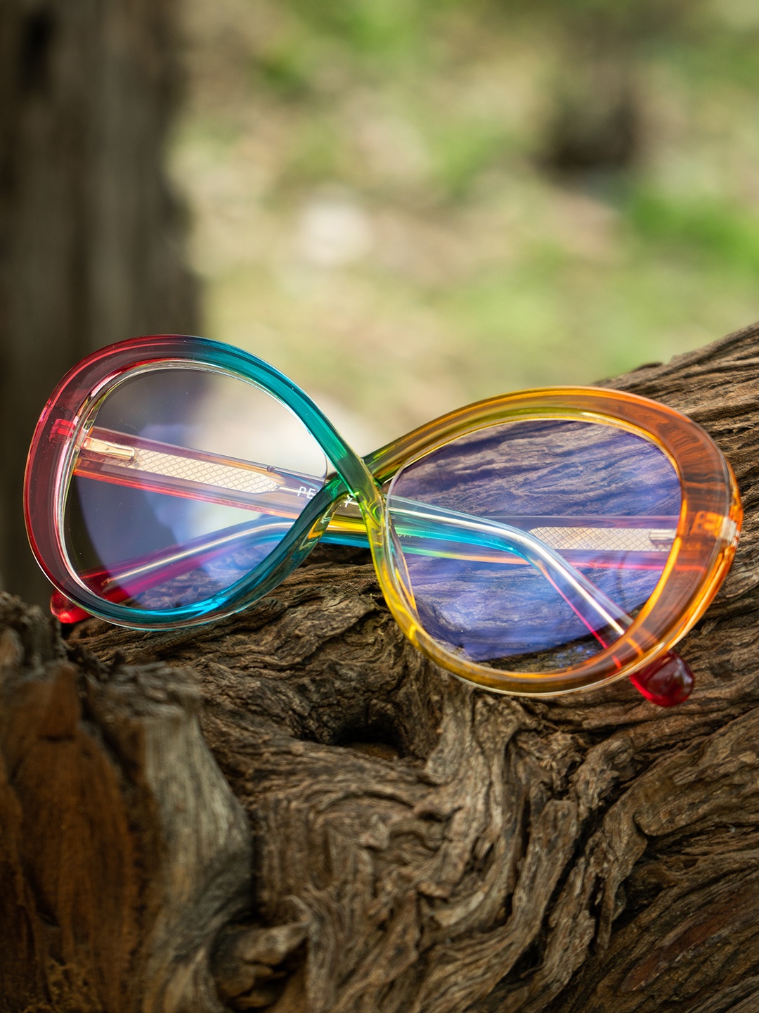 

PERKEY Full Rim Oval-Oversized Computer Glasses For Eye Protection - OPTL0013-C4, Yellow