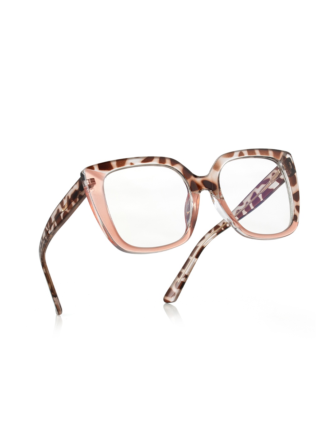 

PERKEY Unisex Abstract Printed Full Rim Square Frames OPTL002-C2, Brown