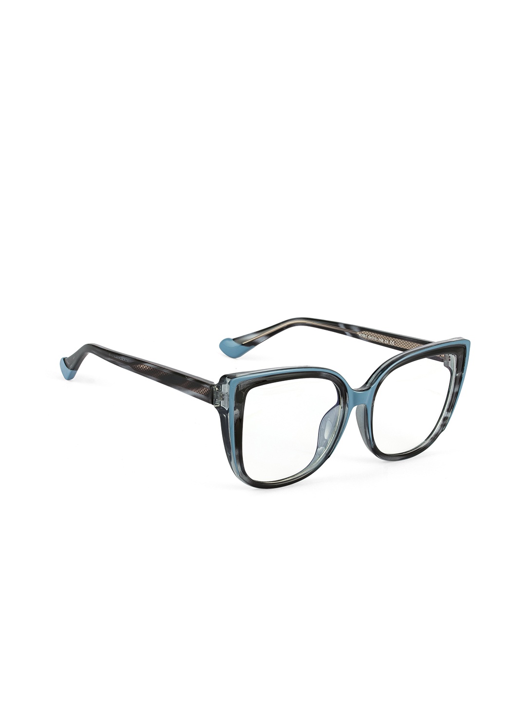 

PERKEY Women Full Rim Square-Oversized Computer Blue Cut Spectacles Frames - OPTL008-C2, Black